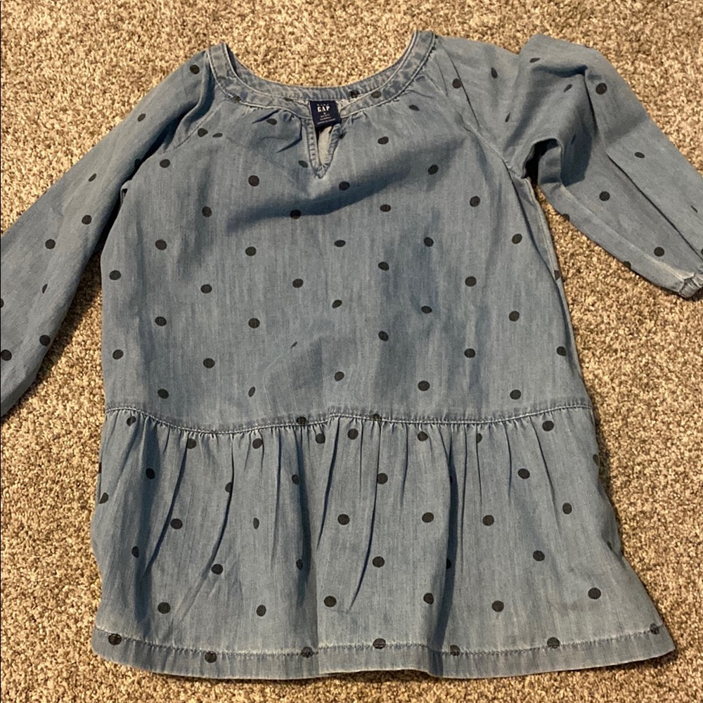 Baby Gap Denim Dress with Black Dots